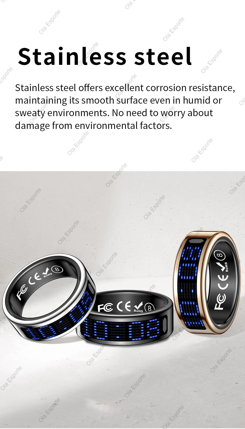 Smart Ring With Dynamic Display Screen 5 ATM Waterproof Blood Oxygen Heart Rate Sleep Monitor Sports Ring Men Women Fashion Ring