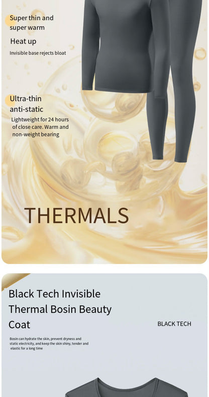 1pcs Men's Ultrathin Thermal Underwear High elasticity Plus Size Constant Temperature Seamless Long Sleeve Bottoming Set