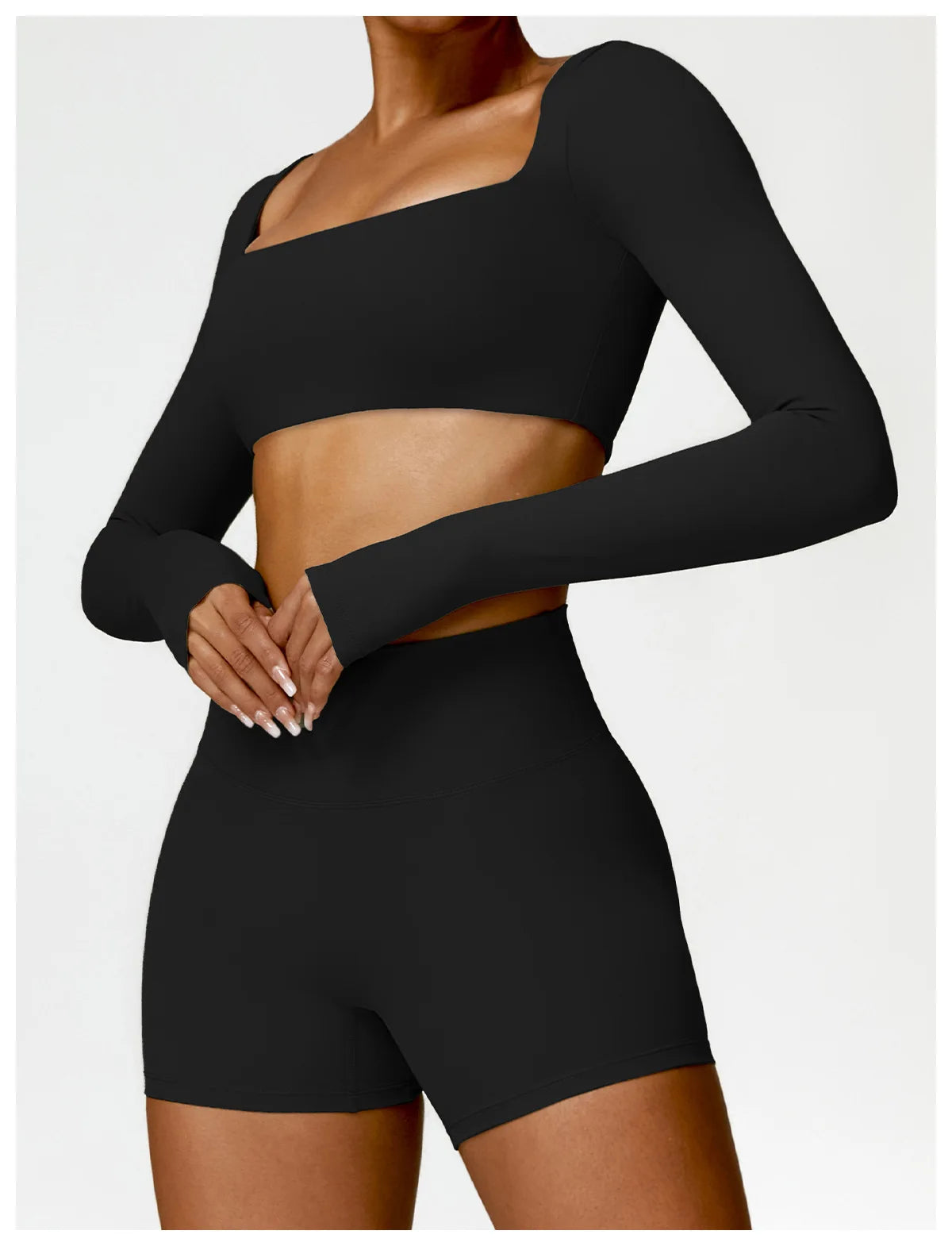 Women Yoga Suit - Quick Dry Gym Tracksuit With Long Sleeve Top & High Waist Leggings