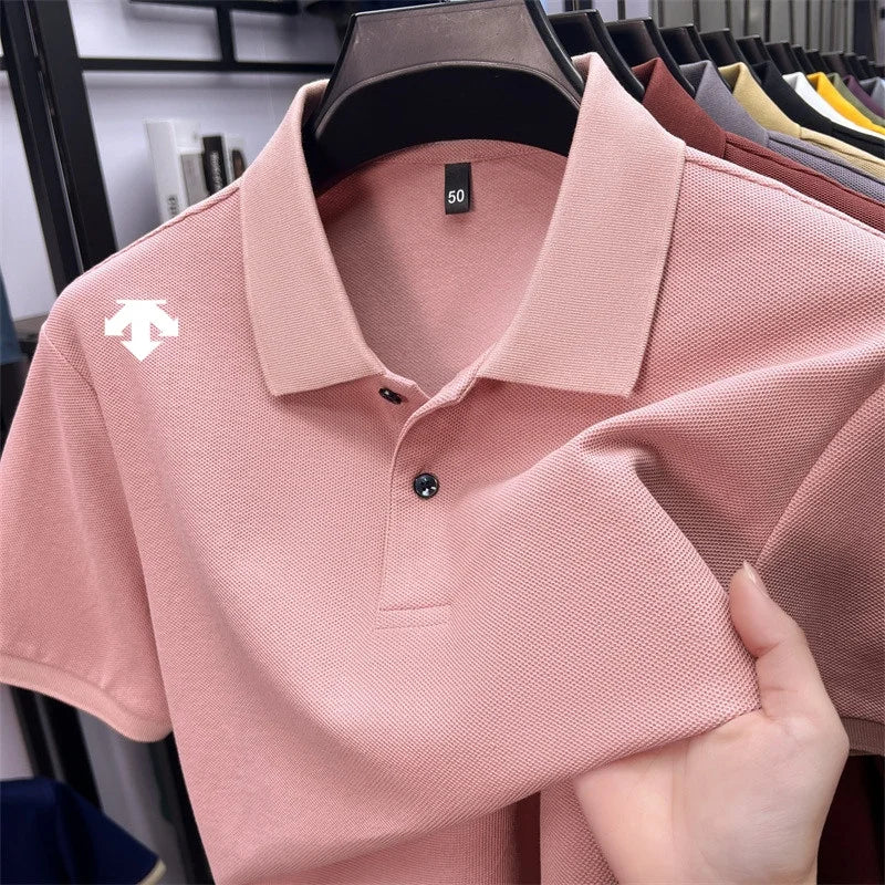 Mercerized Cotton100% Men's Summer Luxury Brand Short Sleeves Polo Shirt 25 Colors Choose From T-Shirt Business Leisure Men Top