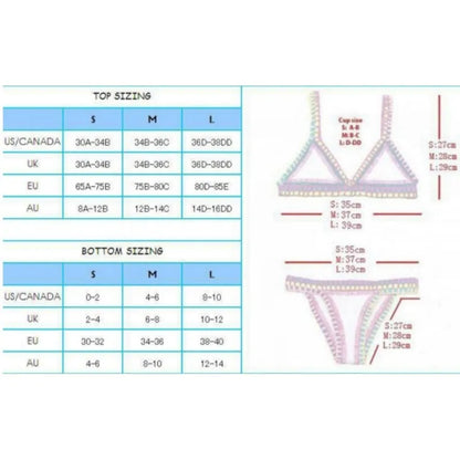 Neoprene Bikini Set - Sexy Two Piece Womens Swimsuit for Summer Beach Wear - ZOOMNSTORE