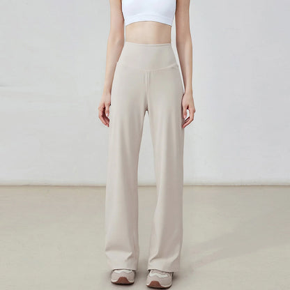 Women's High Quality Pants With Pockets High Waist Stretch Loose Sweatpants Nake-Feeling Sports Leisure  Yoga Workout Pants