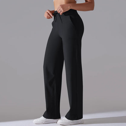 Yoga Straight Leg Sweatpant Straight Leg Women's Loose Tracksuit Pants Wide Leg Outdoor Gym Runing Casual Tracksuit Pants