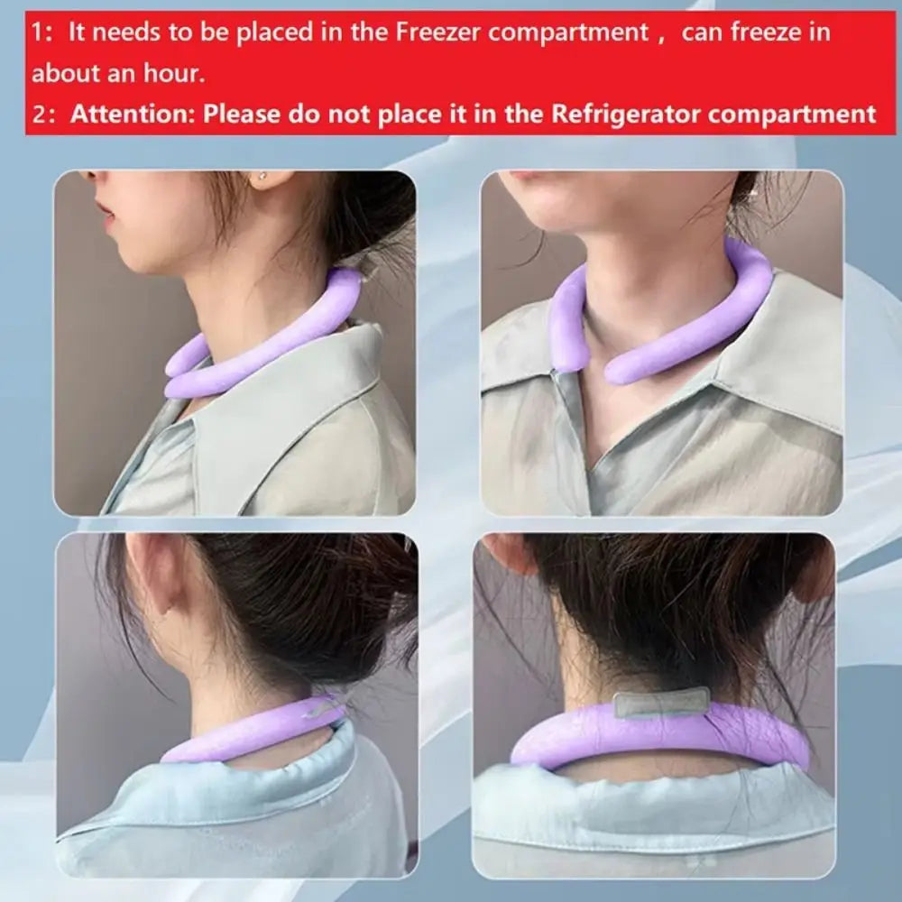 Summer Neck Cooling Ring Lasting Neck Wearable Gel Ice Pack Reusable Ice Cushion Portable Outdoor Sports Cooling Accessories
