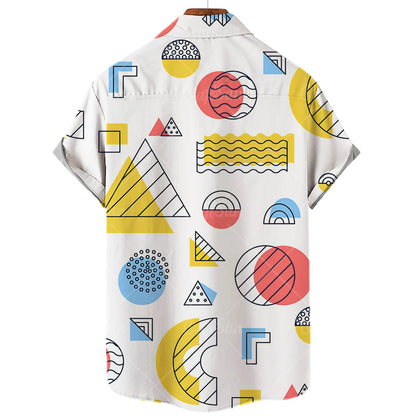2022 3d Graffiti Oil Painting Printed Shirt Men Fashion Streetwear Hawaiian Beach Casual Lapel Plus Size 2022