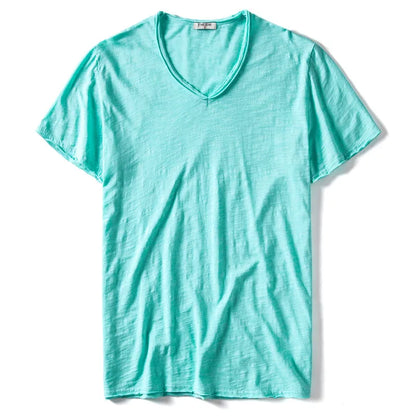 Men's V-Neck T-Shirt – Breathable Cotton Tee, Lightweight Summer Tees, Casual Shirt