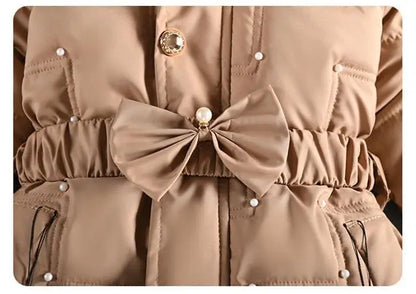 Girls Winter Jacket - Warm Hooded Cotton Polyester Coat | Windproof Kids Outerwear
