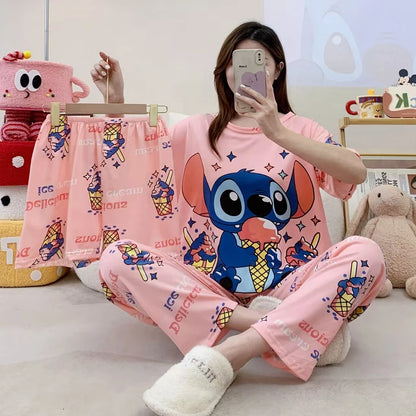 Women's New Three Piece Pajama Home Outfit Sweet Pajama Cartoon Casual Women's Fashionable and Comfortable Home Outfit Pajamaset