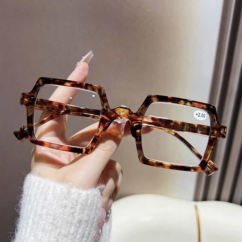 Square Reading Glasses - Fashion Unisex Eyewear With Mirror Coated Polycarbonate Lenses
