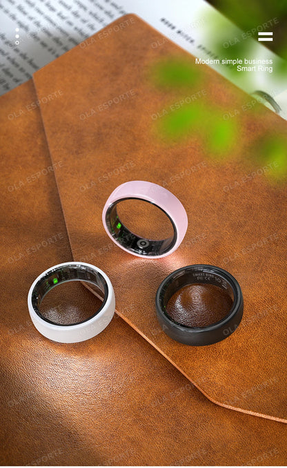 Smart Ring Couple Space Interaction Health and Sleep Monitor Multi Sport Mode Gesture Control 5ATM Waterproof with Charging Case