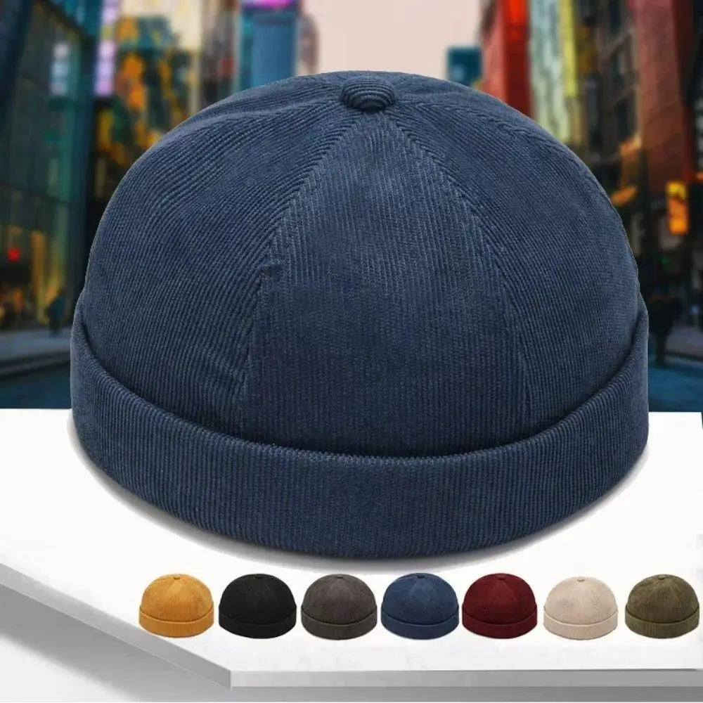 Retro Dome Beanie Hat For Men And Women Brimless Hats Skullcap Docker Adjustable Solid Color Novelty Cotton Caps Men Bonnet
