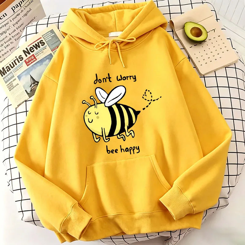 Kawaii Bee Print Hoodies Spring Autumn Winter Casual Hoodies Sweatshirts Men Women Tops Gothic Hoodie Sweatshirt