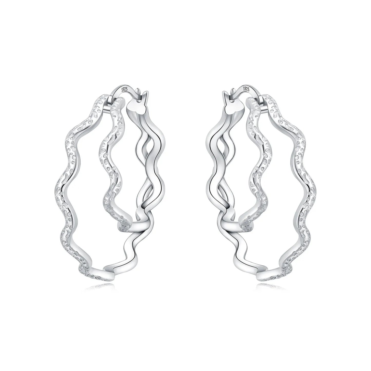 Orstarry S925 Sterling Silver Square Chain With Stone Inlaid Earrings Hoop Earrings For Women Jewelry Original Party Trendy Gift