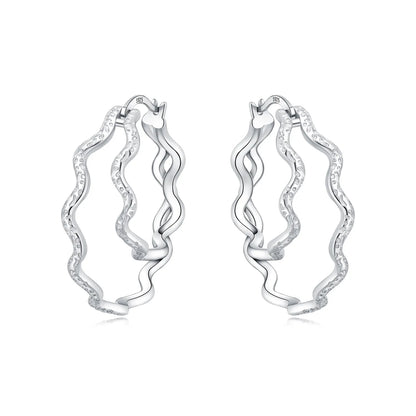 Orstarry S925 Sterling Silver Square Chain With Stone Inlaid Earrings Hoop Earrings For Women Jewelry Original Party Trendy Gift