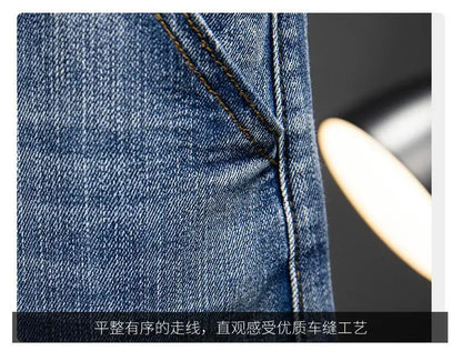Denim Shorts Men – Casual Summer Knee Length Jean Shorts with Multiple Pockets