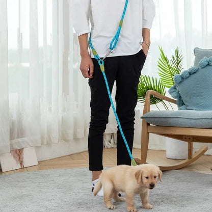 Adjustable Hands-Free Dog Leash, Suitable for Hiking, Walking, and Running - Reflective, Comfortable Elastic Leash in Various Colors (Orange, Pink, Black, Blue, Purple) - Durable Polyester Fiber, Machine Washable, Hiking Acce