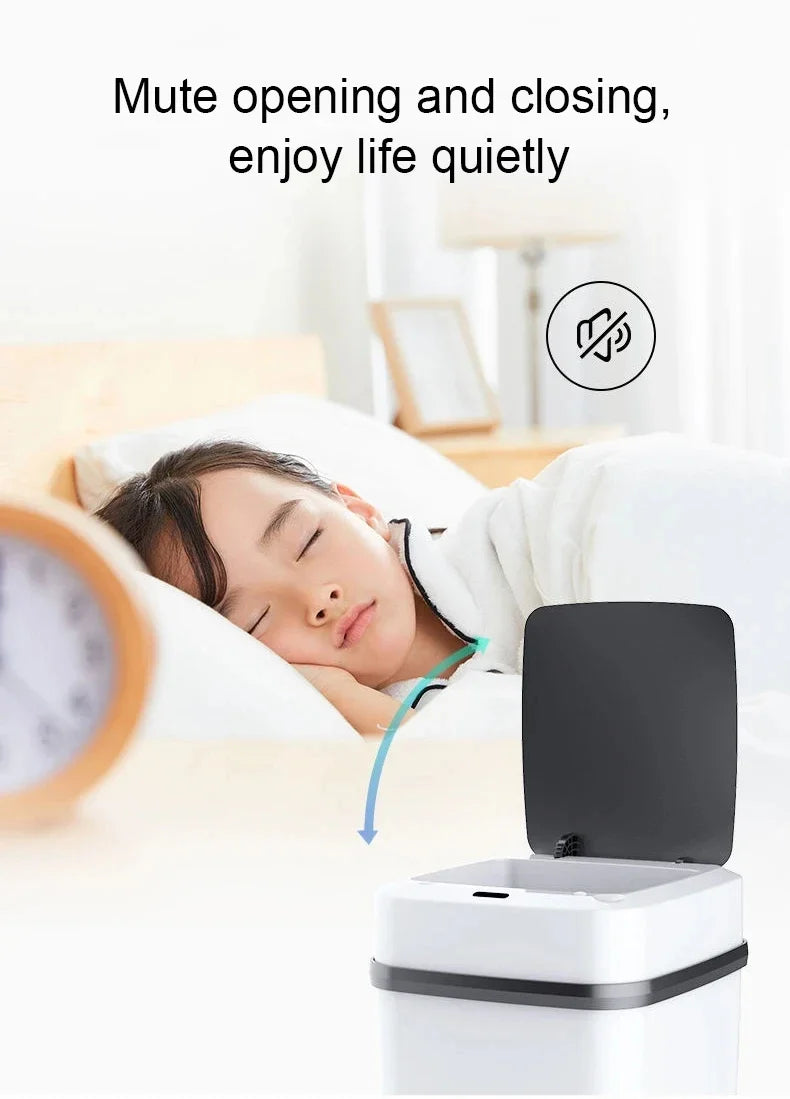 Smart Touch Trash Can - 13L Kitchen and Bathroom Waste Bin