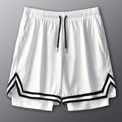 1pcs Men Basketball Sport Shorts Boy Gym Running Short Male 2 In 1 Quick Dry Workout Training Fitness Mesh Breathable Short Pant