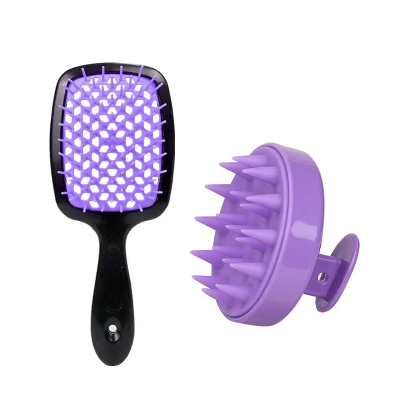 Scalp Massage Comb Set - Shampoo Brush  Hair Washing Spray Bottle - ZOOMNSTORE