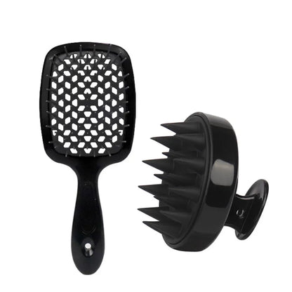 Scalp Massage Comb Set - Shampoo Brush  Hair Washing Spray Bottle - ZOOMNSTORE
