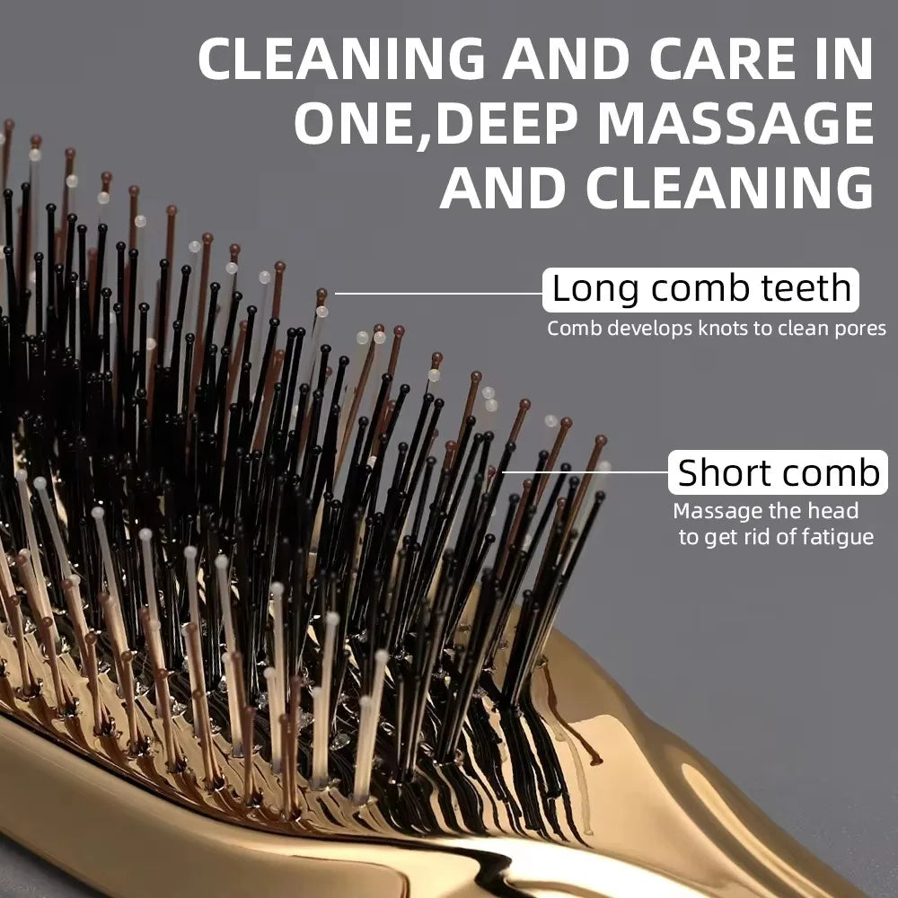 Scalp Massager Brush - Ergonomic Rose Gold Japanese Plastic Hair Detangling Comb - ZOOMNSTORE