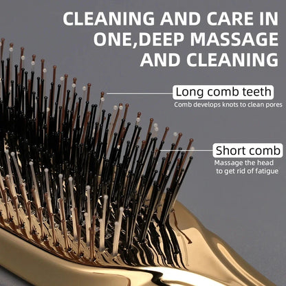 Scalp Massager Brush - Ergonomic Rose Gold Japanese Plastic Hair Detangling Comb - ZOOMNSTORE