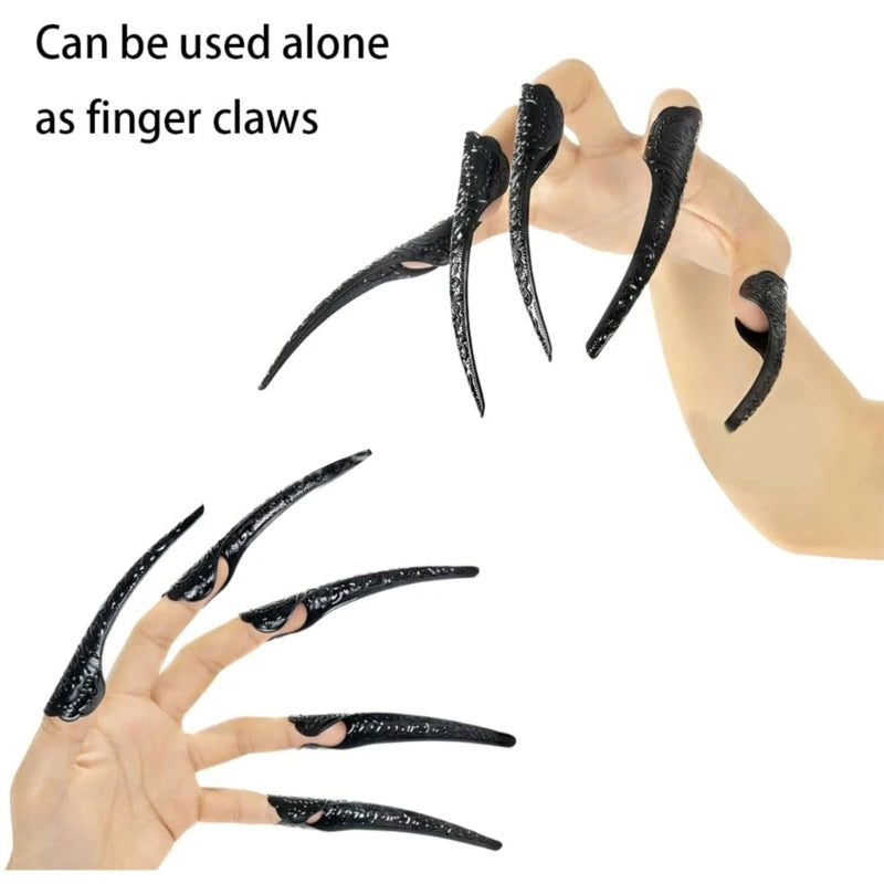 Scary Long Nails Gloves Cosplay Party Costume Accessories Halloween Party Gloves Roleplay Finger Nails Gloves F3MD - ZOOMNSTORE