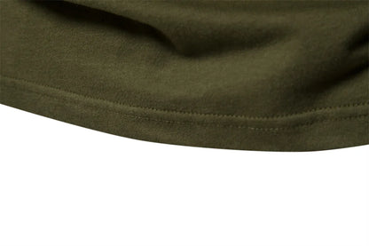 Men's Cotton T-Shirts - Long Sleeve Patchwork O-Neck Casual Designer Tees