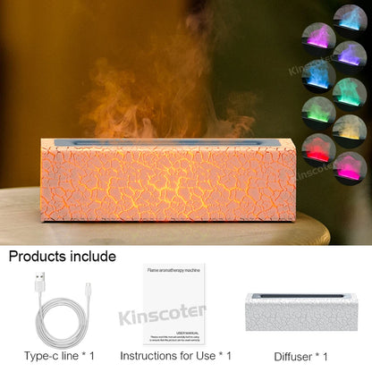Aroma Diffuser  Humidifier - Ultrasonic Essential Oil Diffuser with RGB Flame Night Light - ZOOMNSTORE