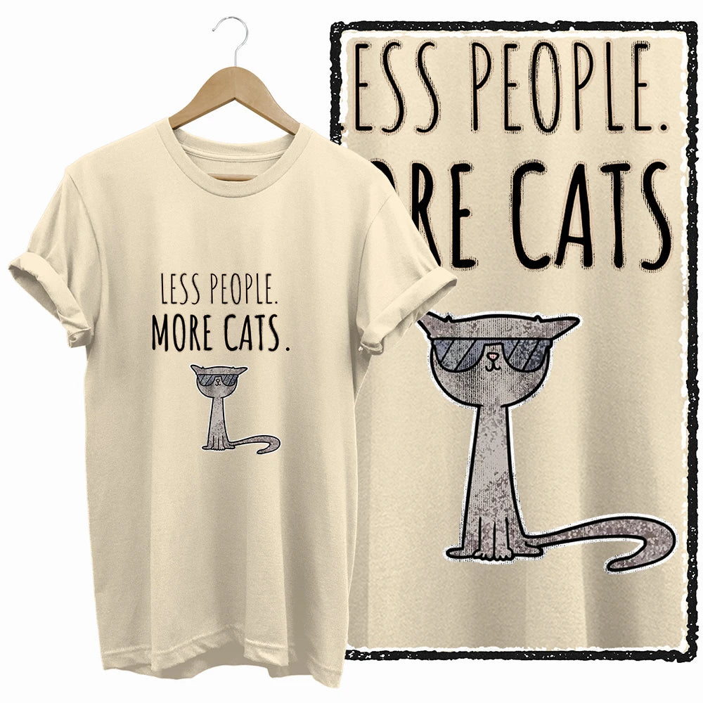 COOLMIND BEIGE cat print exclusive graphic 100% cotton women T shirt big size loose cotton cat lover women tshirt LOVELY cat tee