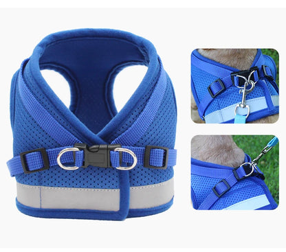 Dog Harness Leash Bulldog Vest Style Summer Reflective Puppy Harnesses Teddy Pet Supplies Breathable Rope Small Dog Collar Corgi