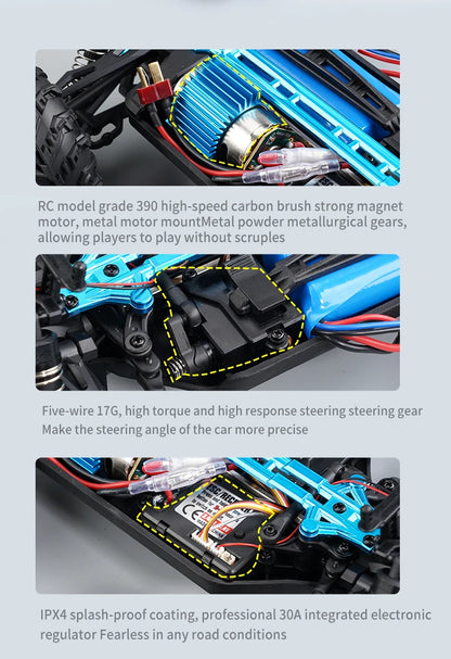 116 4WD RC Monster Truck - High Speed Drift Remote Control Car for Kids