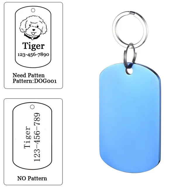 Dog ID Tag Free Engraving Name Tel Cat Collar Harness Pendant Clothes Accessories For Pet Custom Puppy Kitten Leash Pet Supplies