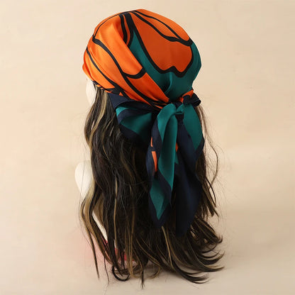 Luxury Silk Square Scarf - 70cm Satin Neck Tie  Hair Bandana for Women