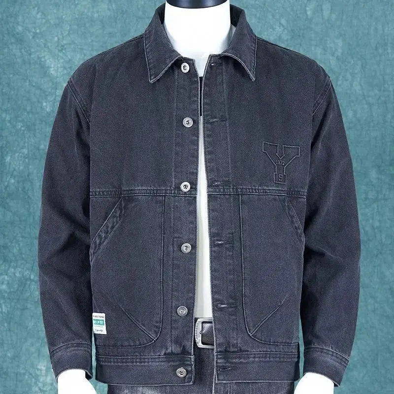Autumn and Winter 2026 Retro Denim Jacket Men's Korean Slim Trend Handsome Multi-pocket Brand Man Luxury Tooling Jacket Men