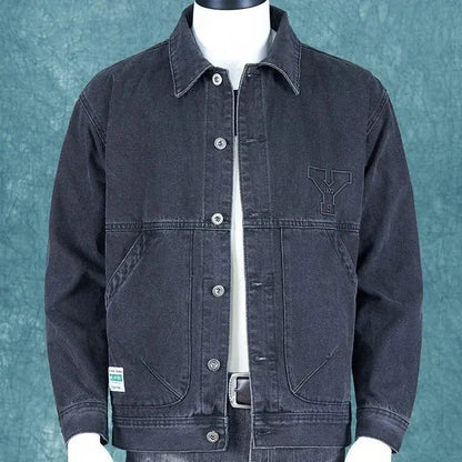 Autumn and Winter 2026 Retro Denim Jacket Men's Korean Slim Trend Handsome Multi-pocket Brand Man Luxury Tooling Jacket Men