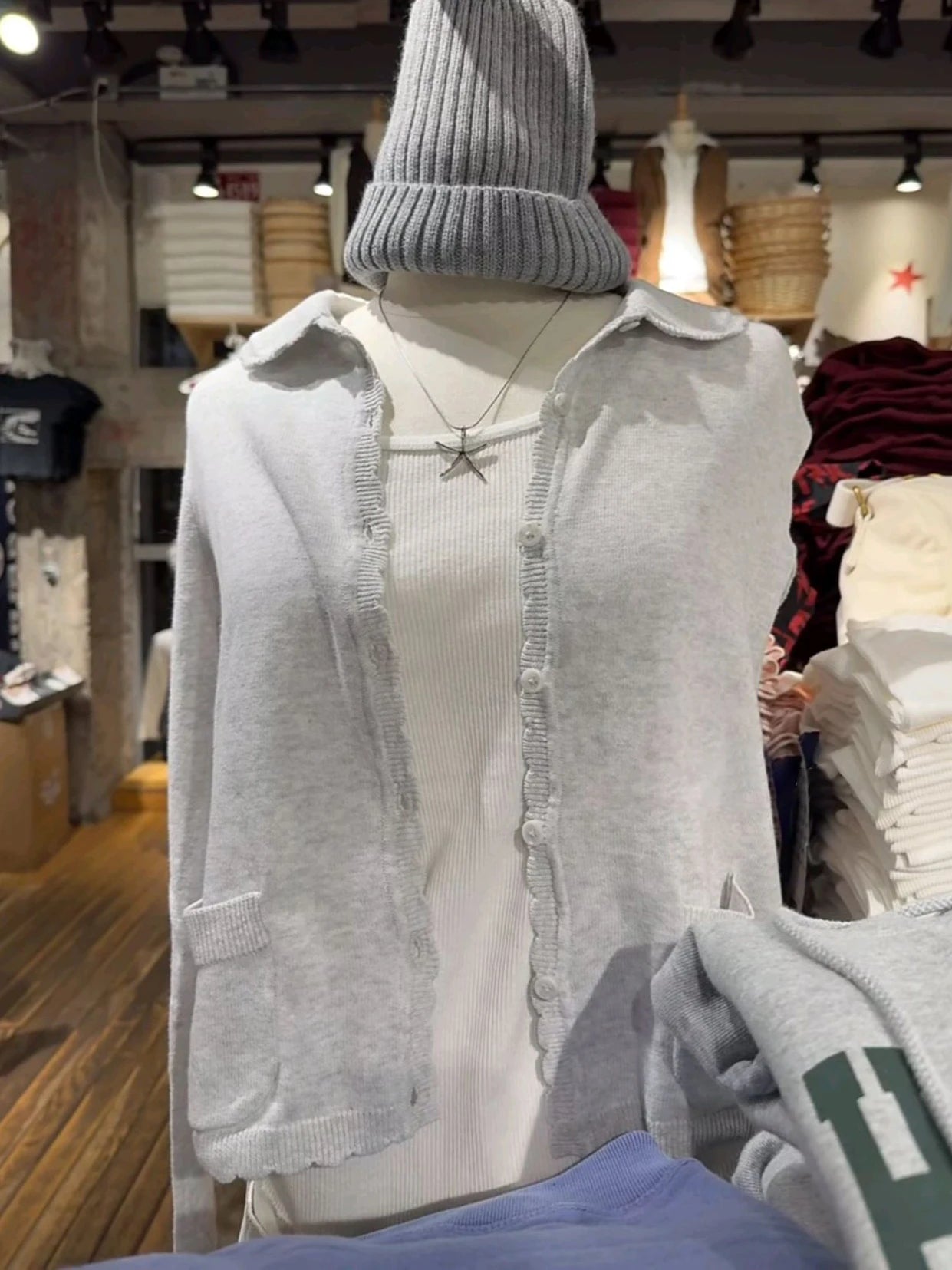 Pockets Twist Flower Knitted Sweater Cardigan O-Neck Single Breasted Long Sleeve Slim Sweaters Vintage Streetwear Gray Crop Tops