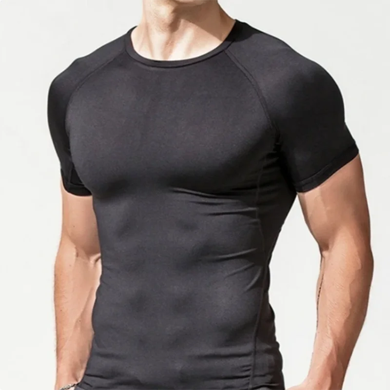 Compression Running Shirt - Men's Tight Short Sleeve Tee | Quick Drying Gym Sportswear