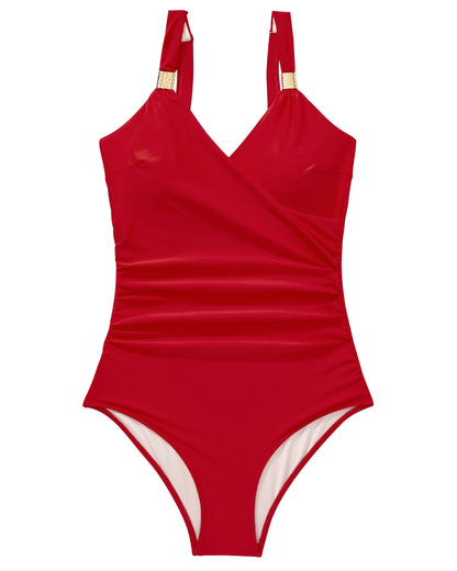 Women's Summer V-neck Swimsuit Slim Bikini One-piece Swimming Suit Bathwear Bathing Suits One Piece Swimsuits Female