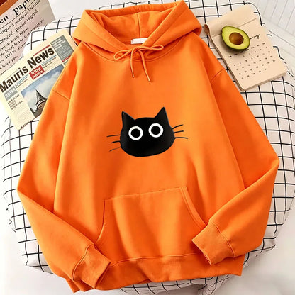 Kawaii Cat Print Hoodies Spring Autumn Winter Casual Hoodies Sweatshirts Men Women 90s Clothes Hoodie Sweatshirt