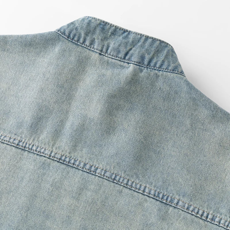 Men's Casual Non-Stretch Denim Jacket High Street Style Zipper Loose Workwear Jacket Plus Size Trendy Streetwear Top