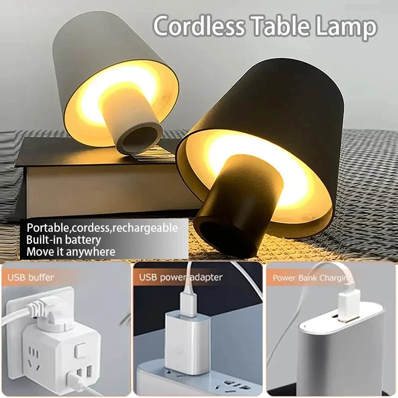 Wireless Wine Bottle Lamp - USB Rechargeable LED Table Light with Touch Control for Bar and Cafe Decor - ZOOMNSTORE
