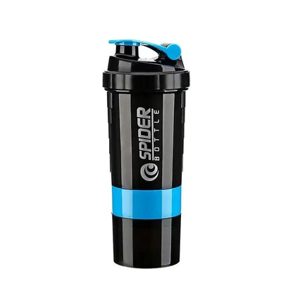 1pc Portable Protein Shaker Cup with Powder Storage Container 500ml Mixer Cup Gym Sport Water Bottles with Wire Whisk Ball