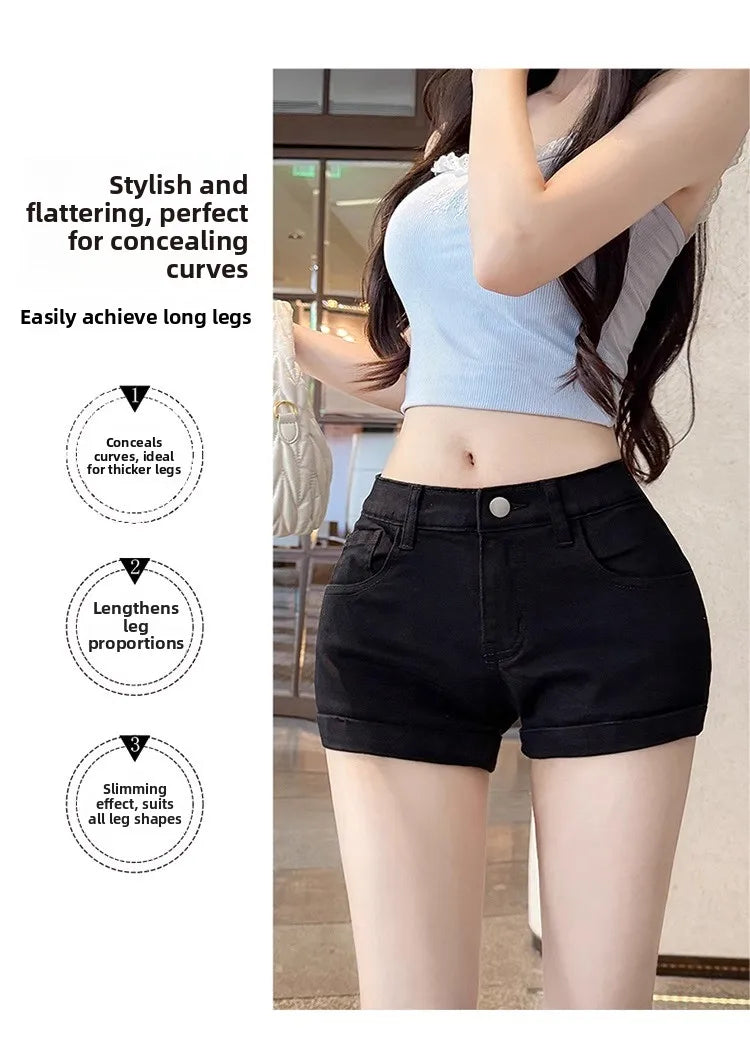 American Sle Hot Girl Low Waist Hip Enhancing Denim orts Women Summer New Slimming Small Size Versatile Hot Pants