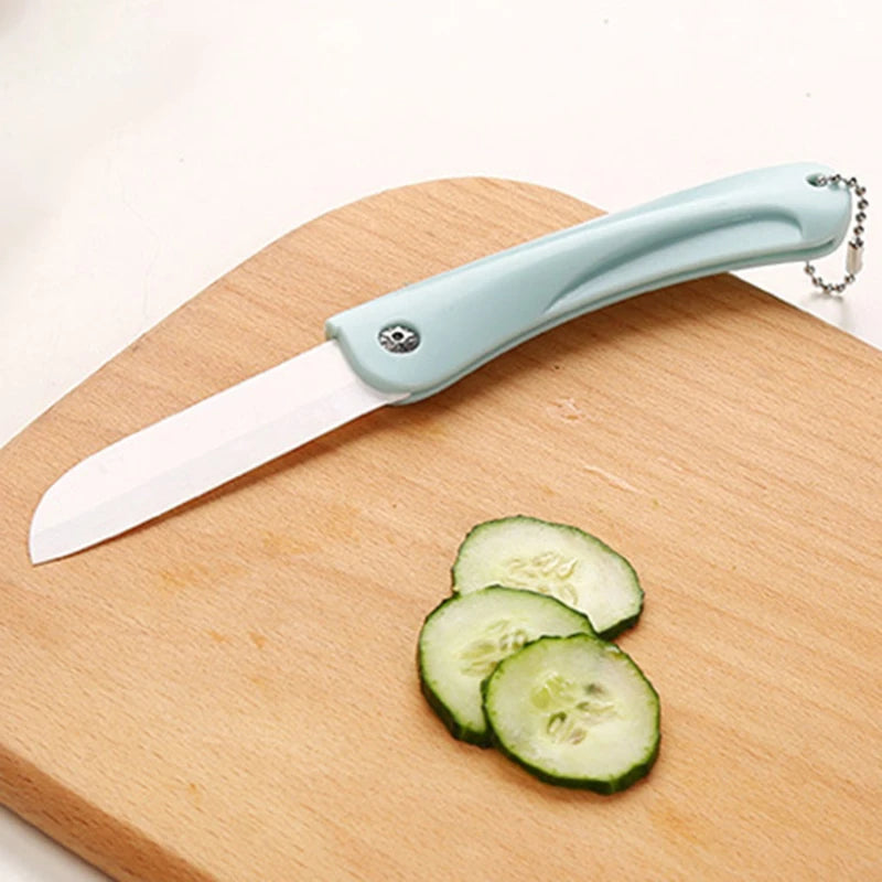 Mini Ceramic Folding Fruit Knife - Portable Kitchen Paring Knife