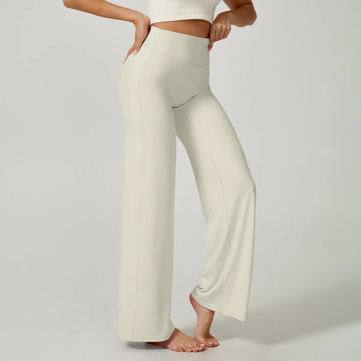 Women High Waist Wide Leg Yoga Pants Loose Flare Leggings Tummy Control Straight Workout Trousers Casual Lounge Pants Fitness