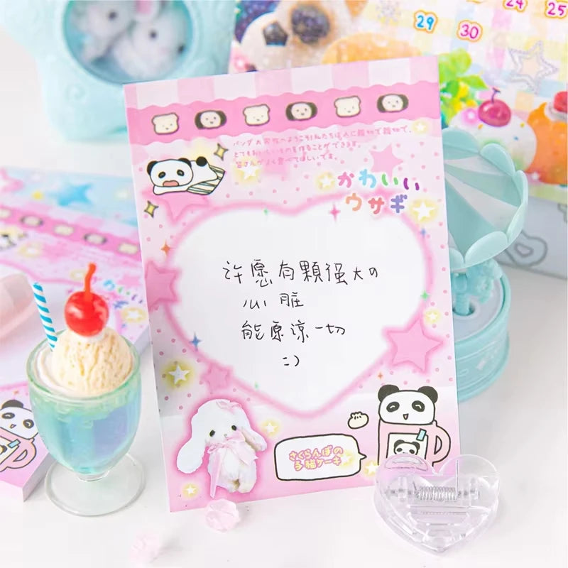 Cute Japanese Memo Pads - 50 Sheets Old-Fashioned Message Paper for DIY Journals