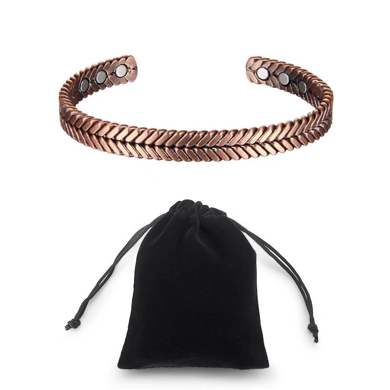 Men Magnetic Copper Bracelet Healing Bio Therapy Arthritis Pain Relief Bangle Cuff Jewelry Bracelets For Women Drop Shipping