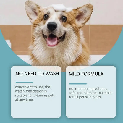 Waterless No Rinse Dry Shampoo For Cat Dog Animal Grooming Pet Cleaning Friendly Dog Dry Foaming Bath Spray Pet Supplies 150ml