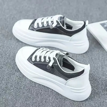 2026 Fashion Mesh Casual Shoes Flats Women Lace Up Dames Sneakers Platform Round Toe Zapatillas Casual Mujer for Summer Spring